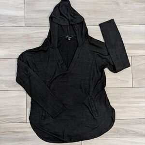 🥁 Banana Republic Lightweight Knit V Neck Hoodie With Kangaroo Pocket